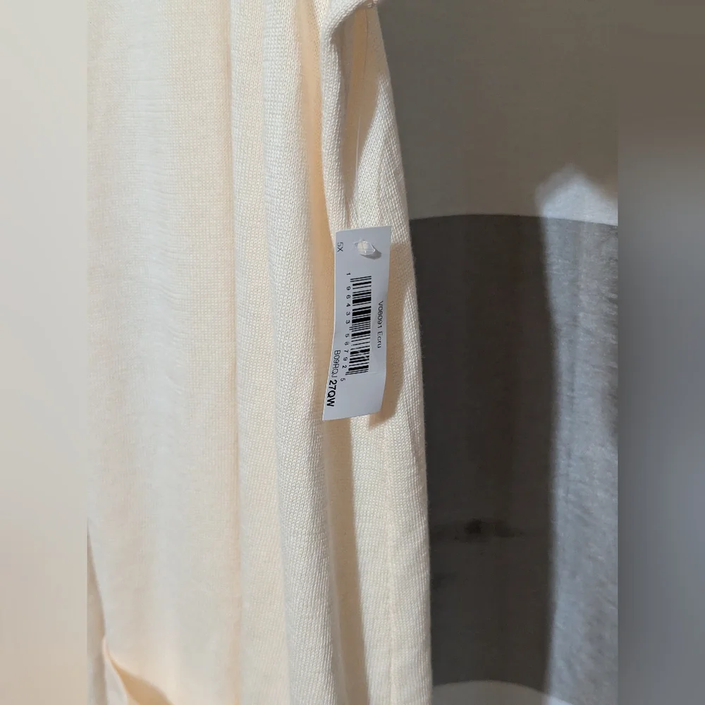 Women's Peach Long Open Front Knit Cardigan Size: 5X - Picture 7 of 8